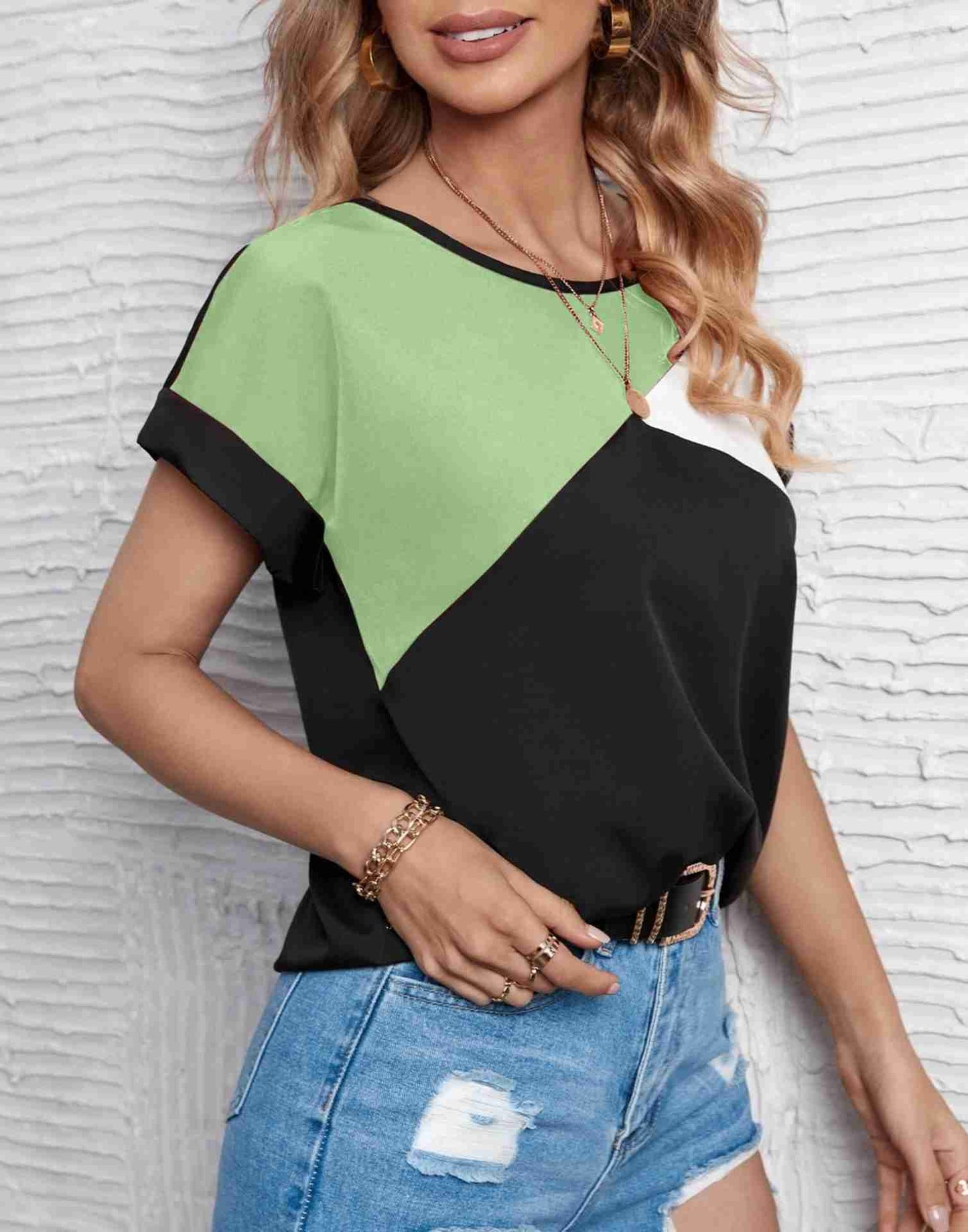 Black Lycra Plain T-Shirt