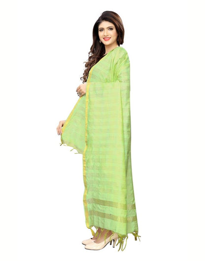 Applaudable Green Coloured Poly Silk Woven Chakes (Zari) Dupatta | Sudathi