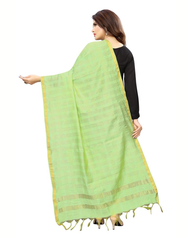 Applaudable Green Coloured Poly Silk Woven Chakes (Zari) Dupatta | Sudathi