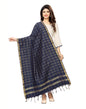 Gleaming
 Navy Blue Coloured Poly Silk Woven Chakes (Zari) Dupatta | Sudathi