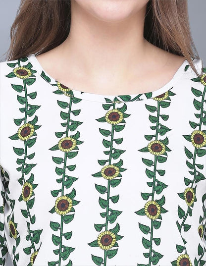 Tremendous Beige Coloured Printed Crepe Tops | Sudathi