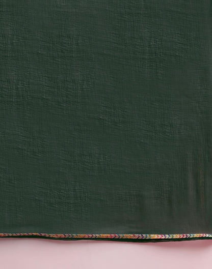 White Cotton Printed A-Line Kurta With Pant And Dupatta