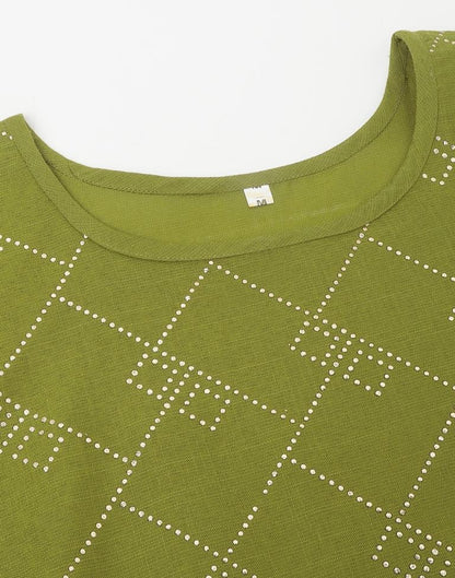 Olive Green Printed Straight Kurti With Pant And Dupatta | Leemboodi
