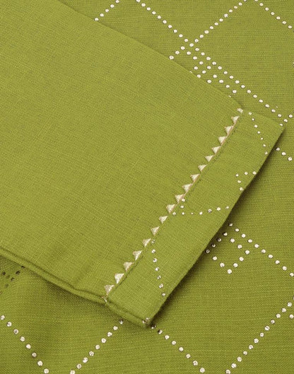 Olive Green Printed Straight Kurti With Pant And Dupatta | Leemboodi