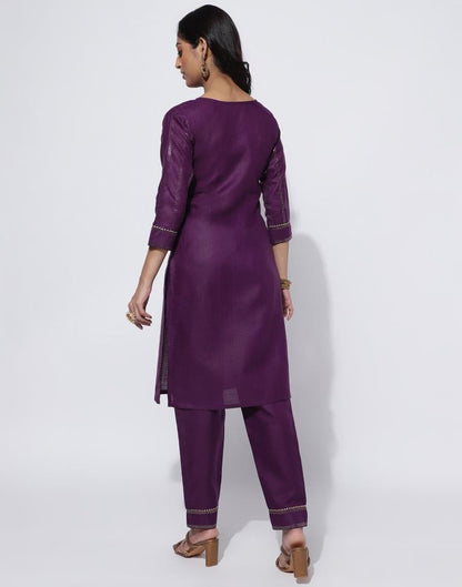 Wine Printed Straight Kurti With Pant And Dupatta | Leemboodi