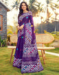 Ready to Wear Dark Purple Cotton Printed Saree