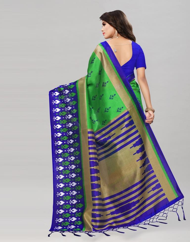 Green Coloured Poly Silk Printed Saree | Sudathi