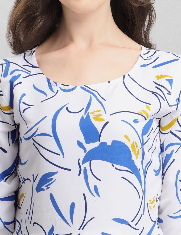 Talismanic White Coloured Digital Printed Crepe Dress | Sudathi