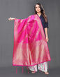 Graceful Pink Coloured Poly Silk Jacquard Dupatta | Sudathi