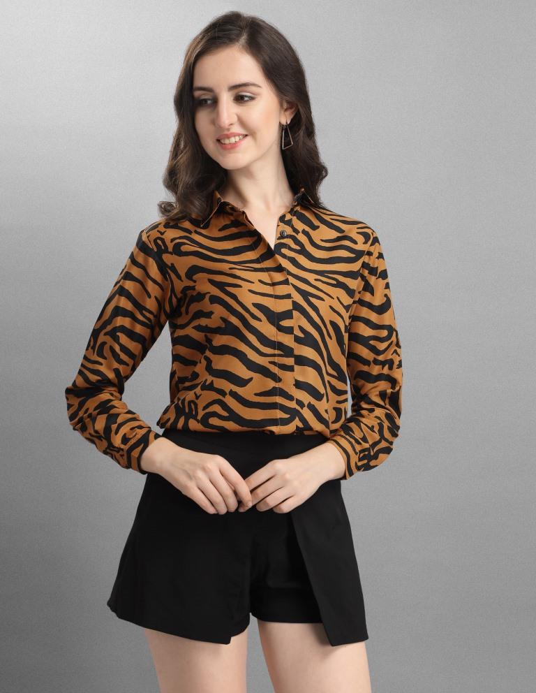 Brown Printed Shirt | Sudathi