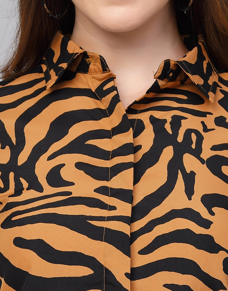 Brown Printed Shirt | Sudathi