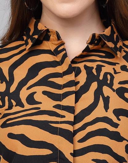 Brown Printed Shirt | Sudathi