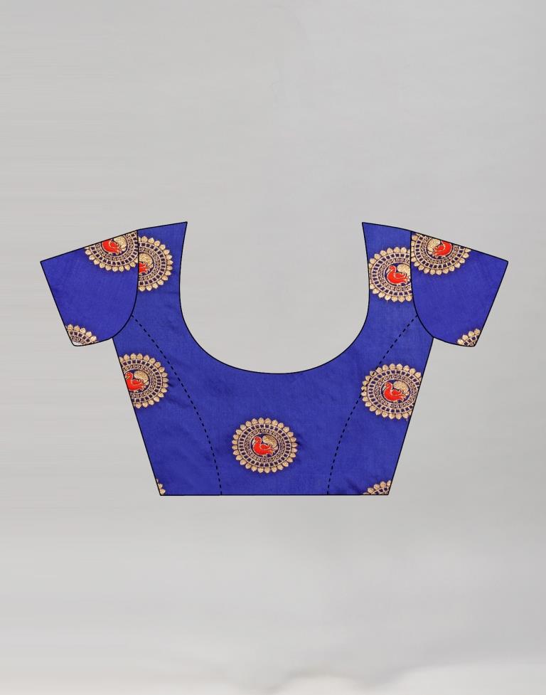 Orange Coloured Poly Silk Embroidered Partywear Saree | Sudathi