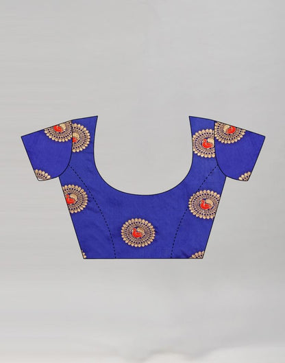 Orange Coloured Poly Silk Embroidered Partywear Saree | Sudathi