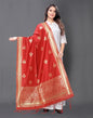Engrossing Red Coloured Poly Silk Jacquard Dupatta | Sudathi