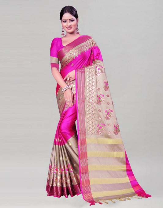 Pink Vichitra Silk Saree | Sudathi