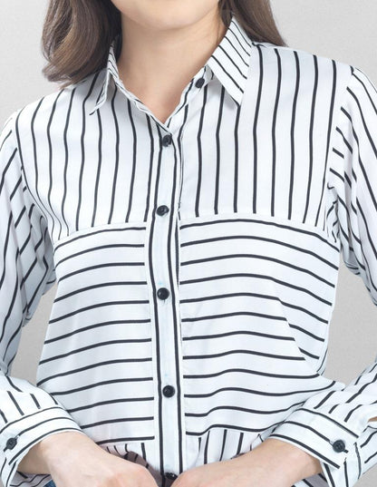 Choicest White Coloured Printed Crepe Tops | Sudathi