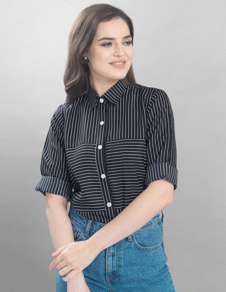 Glorious Black Printed Top | Leemboodi