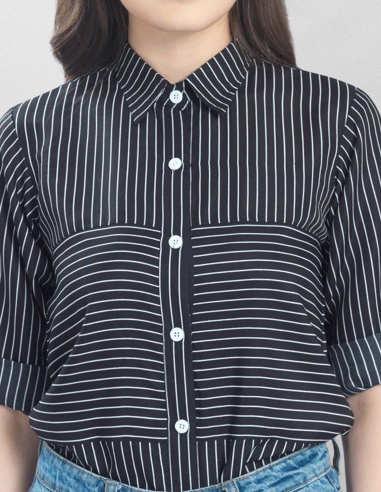 Glorious Black Printed Top | Leemboodi