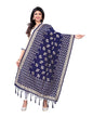 Enriching Navy Blue Coloured Poly Silk Jacquard Dupatta | Sudathi
