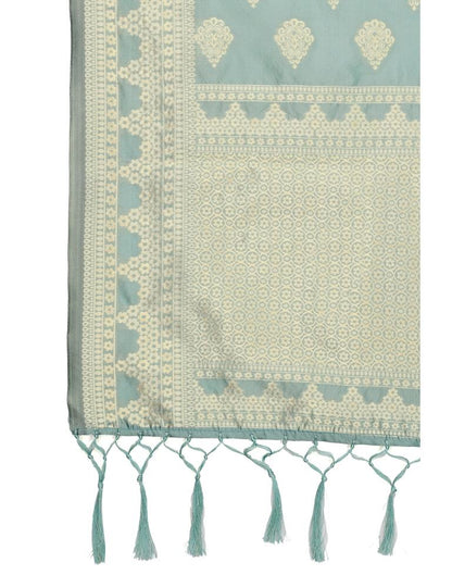 Fantastic Tiffany Blue Coloured Poly Silk Jacquard Dupatta | Sudathi