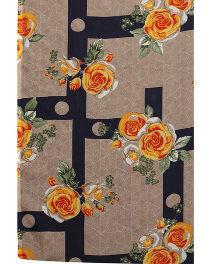 Brown Printed Unstitched Salwar Suit | Sudathi