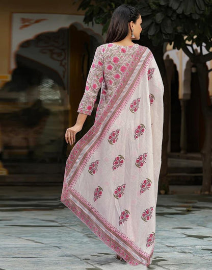 Multicoloured Digital Printed Kurta With Pant And Dupatta