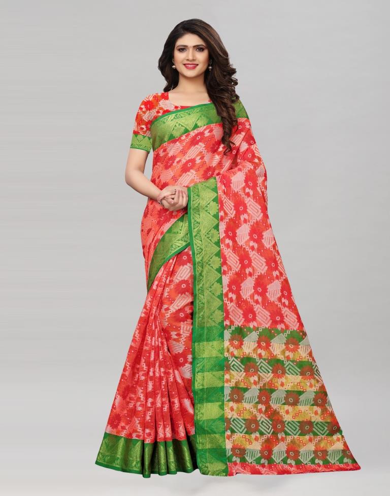 Green Coloured Poly Silk Jacquard Partywear Saree | Sudathi