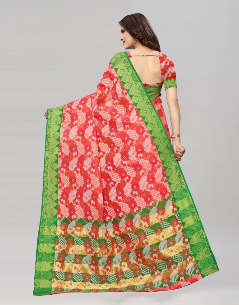 Green Coloured Poly Silk Jacquard Partywear Saree | Sudathi