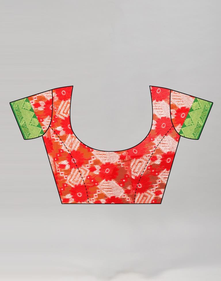 Green Coloured Poly Silk Jacquard Partywear Saree | Sudathi