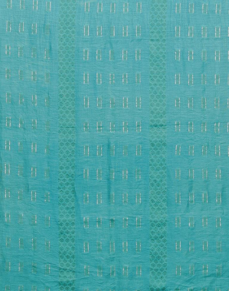 Rama Green Cotton Printed Straight Kurta With Pant And Dupatta