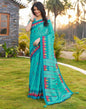 Ready to Wear Blue Cotton Printed Saree