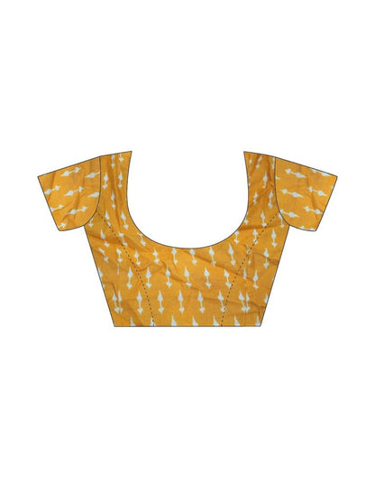 Ready to Wear Black & Yellow Cotton Printed Saree