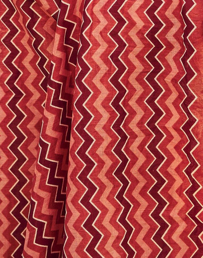 Ready to Wear Beige & Red Cotton Printed Saree