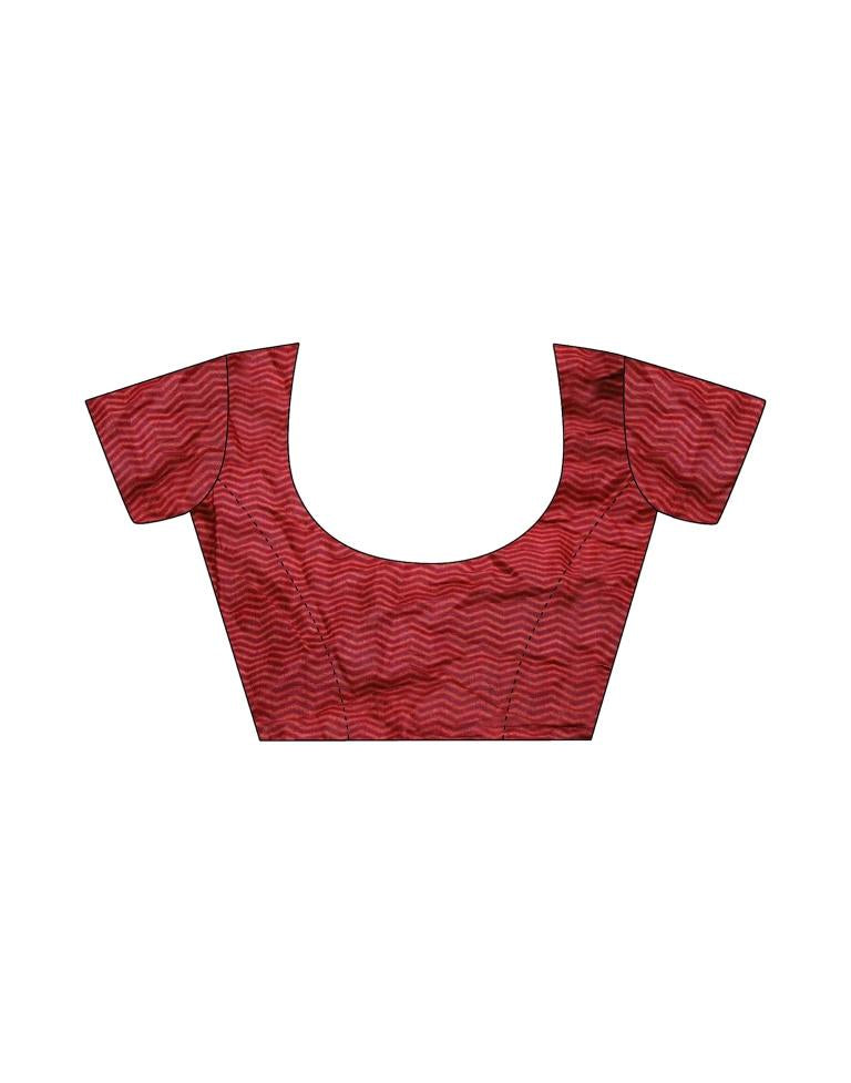 Ready to Wear Beige & Red Cotton Printed Saree