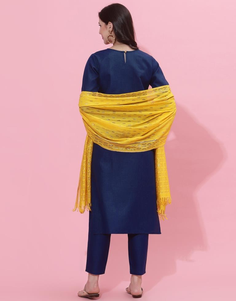 Navy Blue Kurti With Pant And Dupatta | Leemboodi