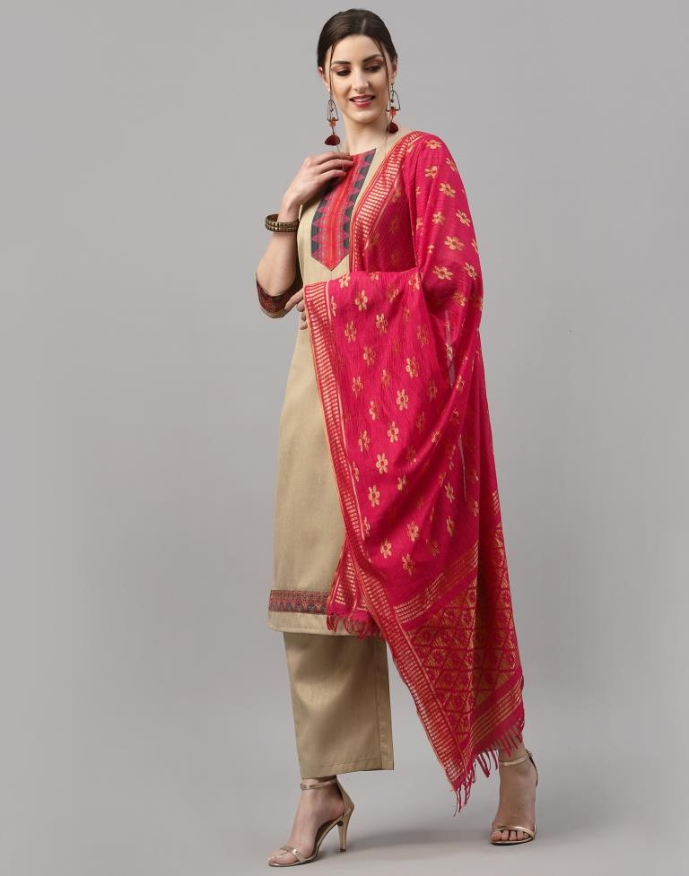 Beige Kurti with Pant And Dupatta | Leemboodi