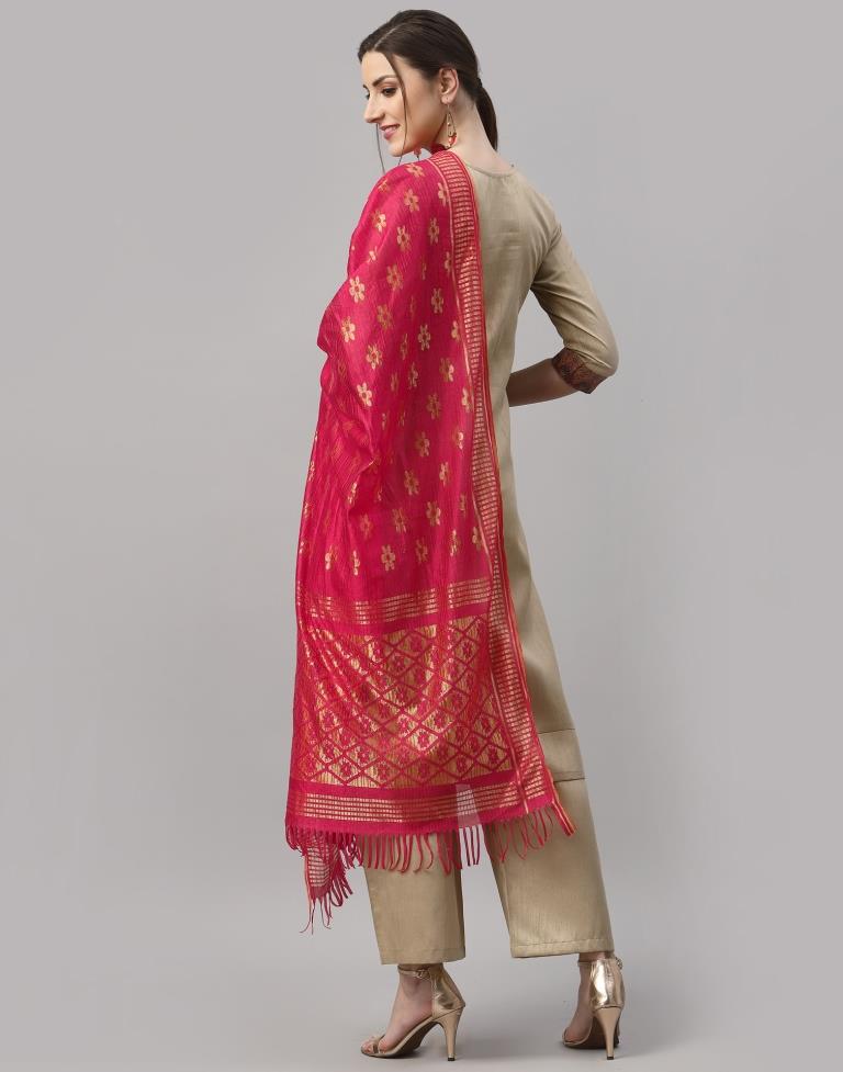 Beige Kurti with Pant And Dupatta | Leemboodi