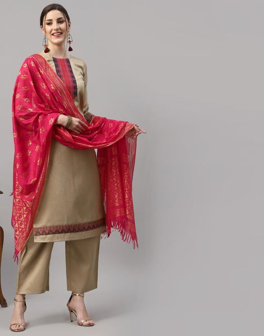 Beige Kurti with Pant And Dupatta | Leemboodi