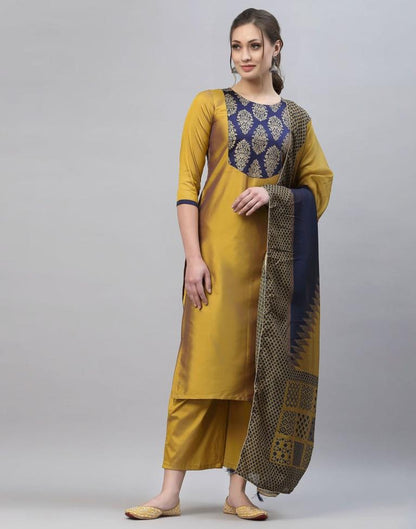 Mustard Kurti With Pant And Dupatta | Leemboodi