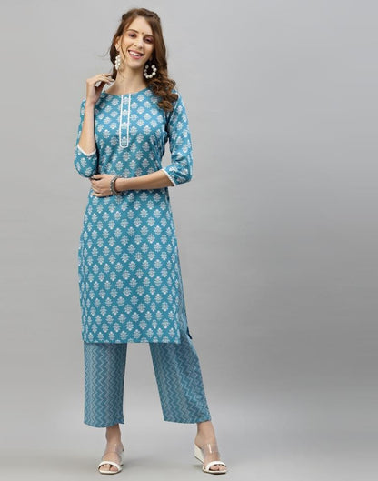 Light Blue Kurti with Pant And Dupatta | Sudathi