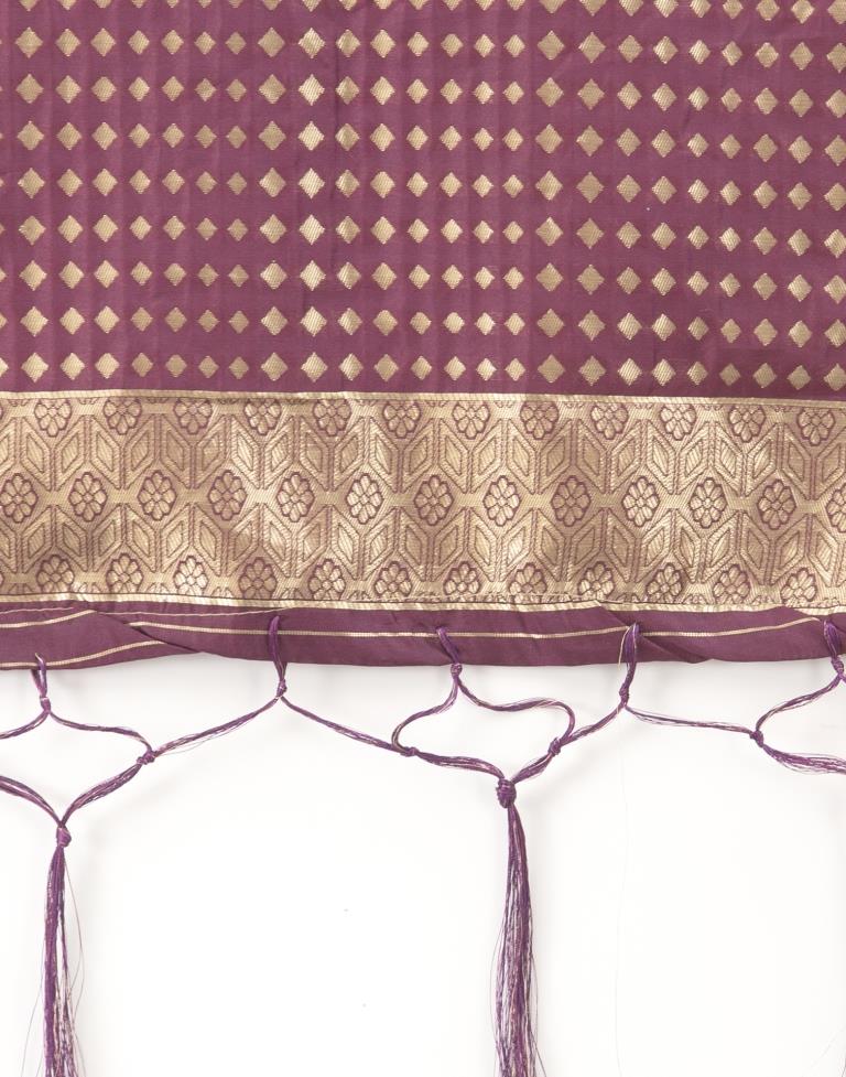 Amazing Purple Coloured Poly Silk Jacquard Dupatta | Sudathi