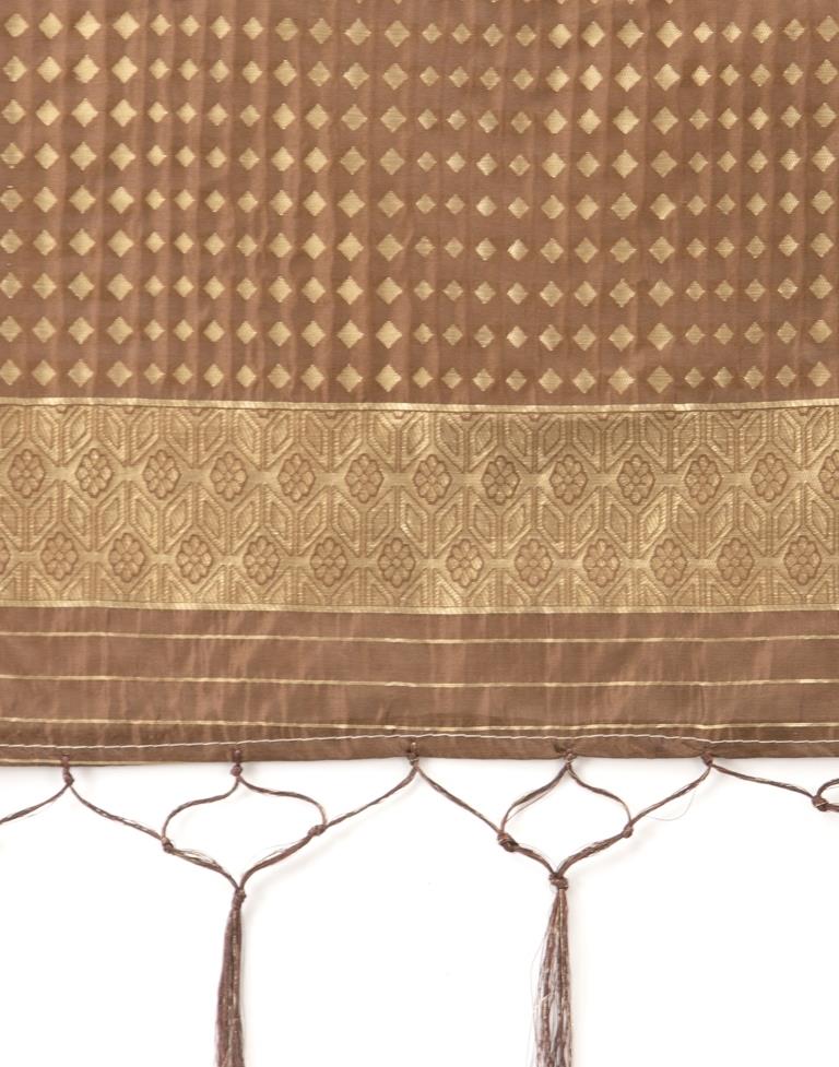 Appealing Brown Coloured Poly Silk Jacquard Dupatta | Sudathi