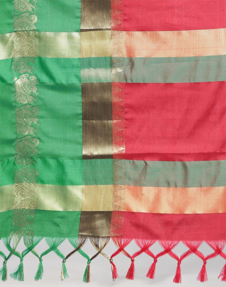 Maroon Coloured Poly Silk Jacquard Border Casual Saree | Sudathi