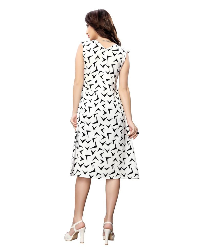 Rust Coloured Printed Crepe Dress | Sudathi