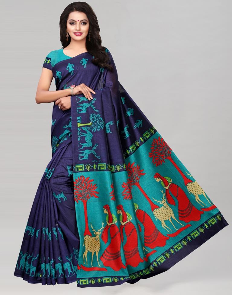 Navy Blue Silk Saree | Sudathi