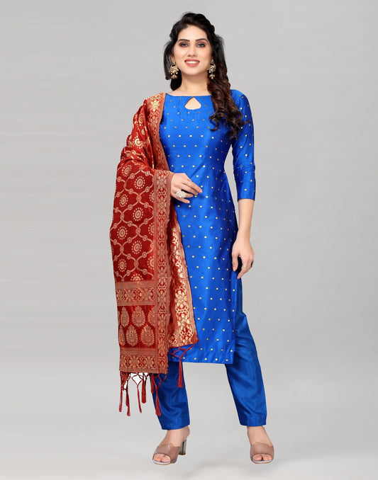 Jacquard Silk Unstitched Salwar Suit Material | Sudathi