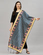 Refreshing Teal Blue Coloured Poly Silk Digital Printed Dupatta | Sudathi