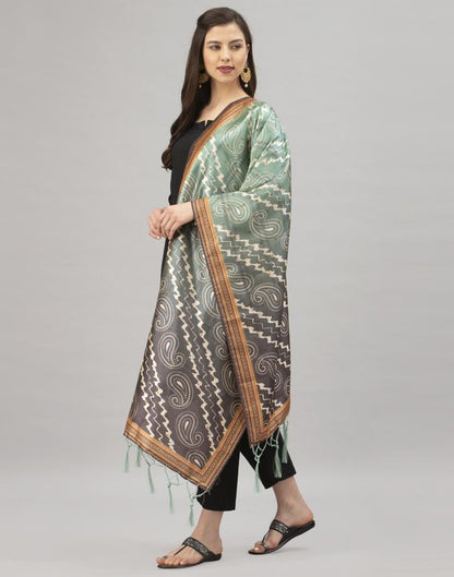 Gorgeous Olive Green Coloured Poly Silk Bandhani Printed Dupatta | Sudathi