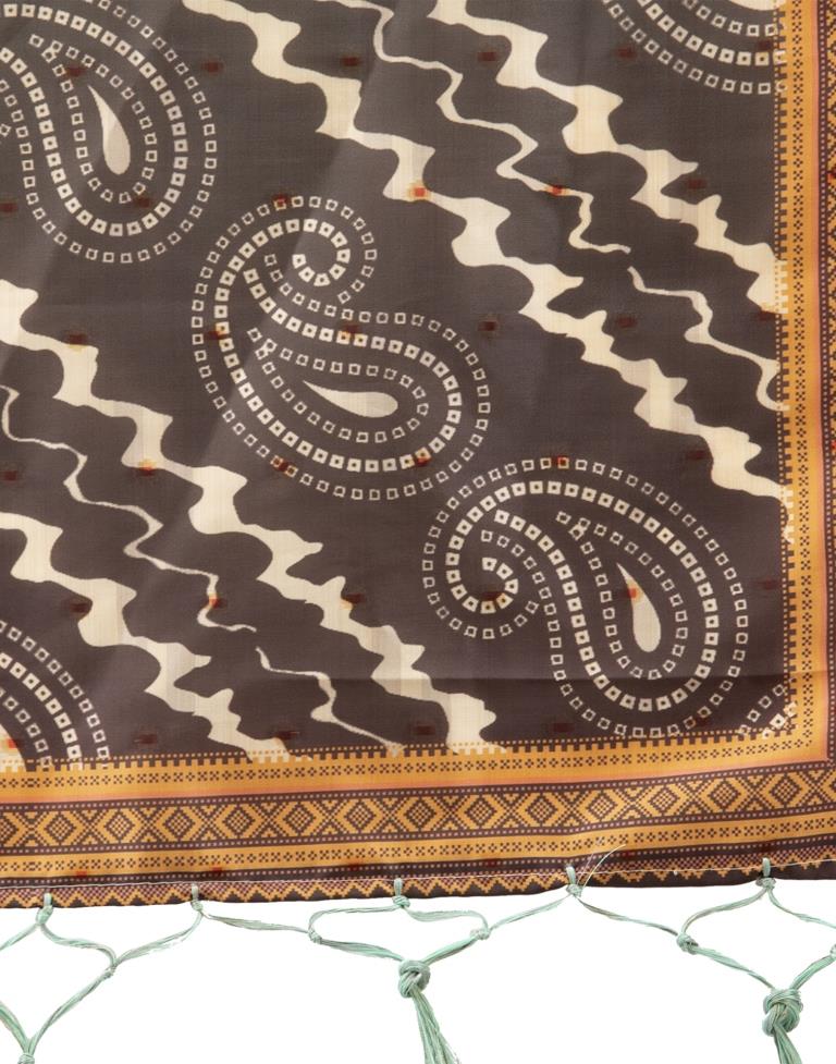 Gorgeous Olive Green Coloured Poly Silk Bandhani Printed Dupatta | Sudathi